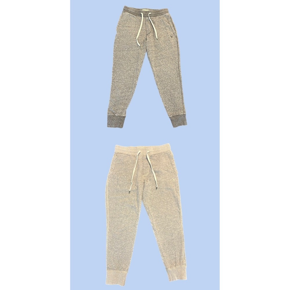 2ct American Eagle Super Soft Jogger Sweatpants Light Grey Heather Small 1516